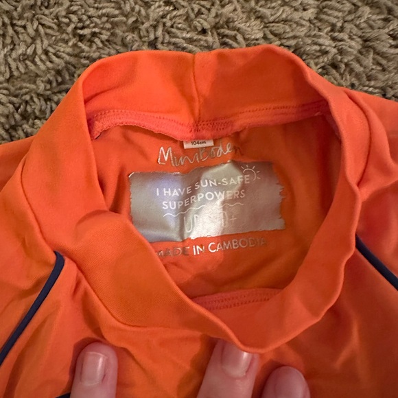 Mini Boden Orange Shark Rashguard - Picture 2 of 3